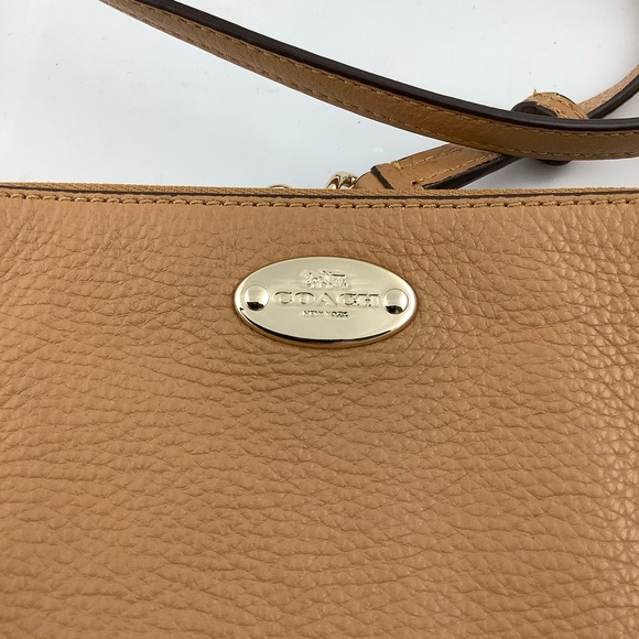 Coach Quinn Pebbled Leather Crossbody in Tan - Picture 3 of 4